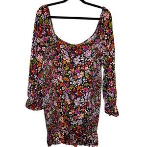 Forever 21 Square Neck Ruffle Hem‎ Tunic Ditsy Floral Womens plus 1X Boho Preppy